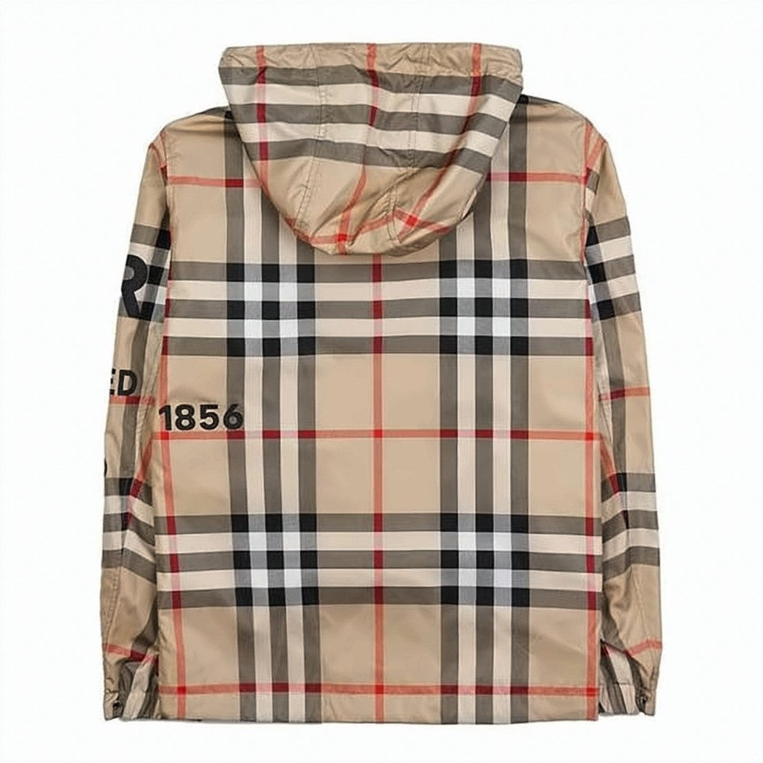 Burberry Hooded Lightweight Jacket With Classic Check Pattern