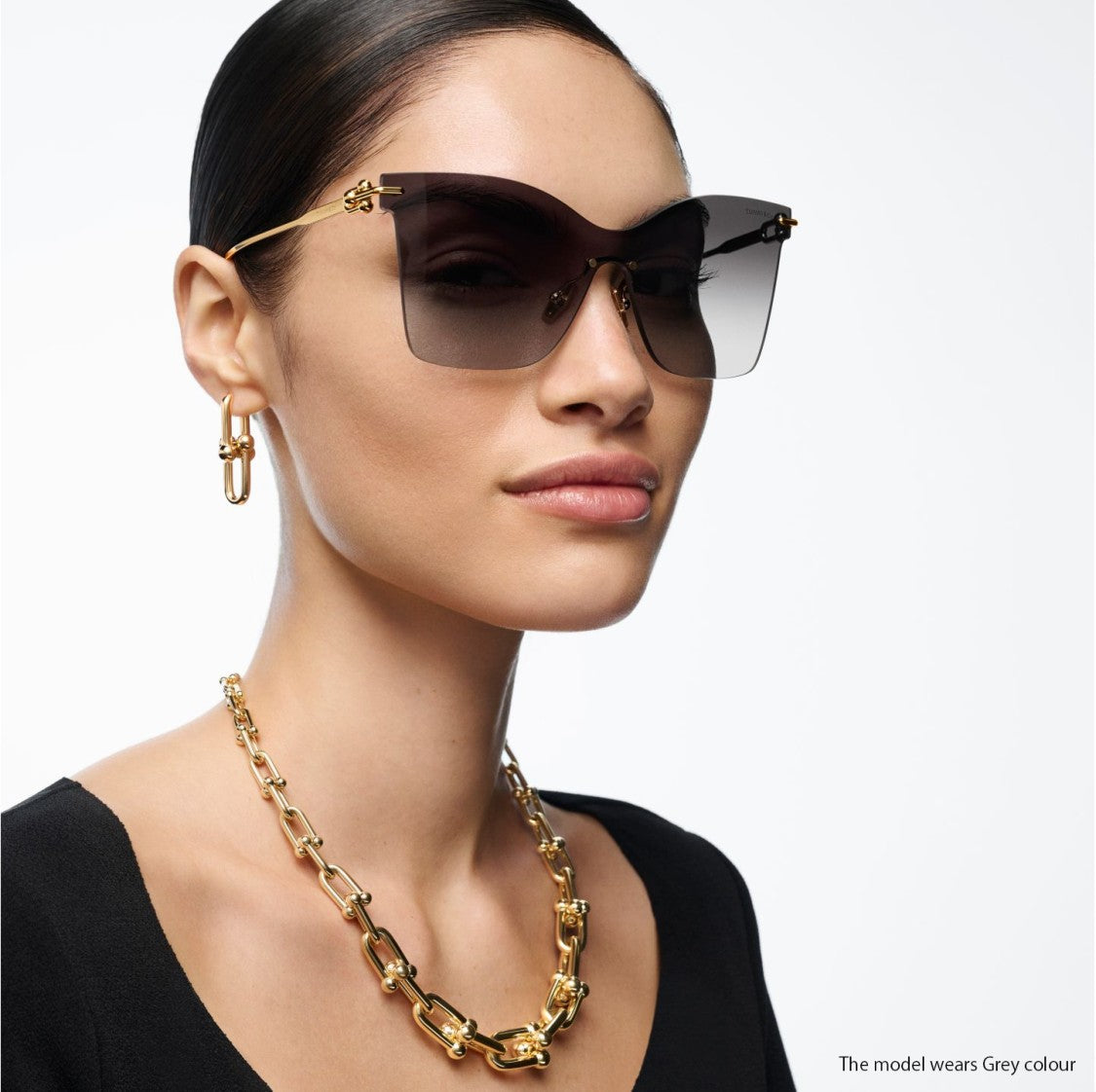 Tiffany & Co. Butterfly-Shaped Sunglasses With Rimless Design