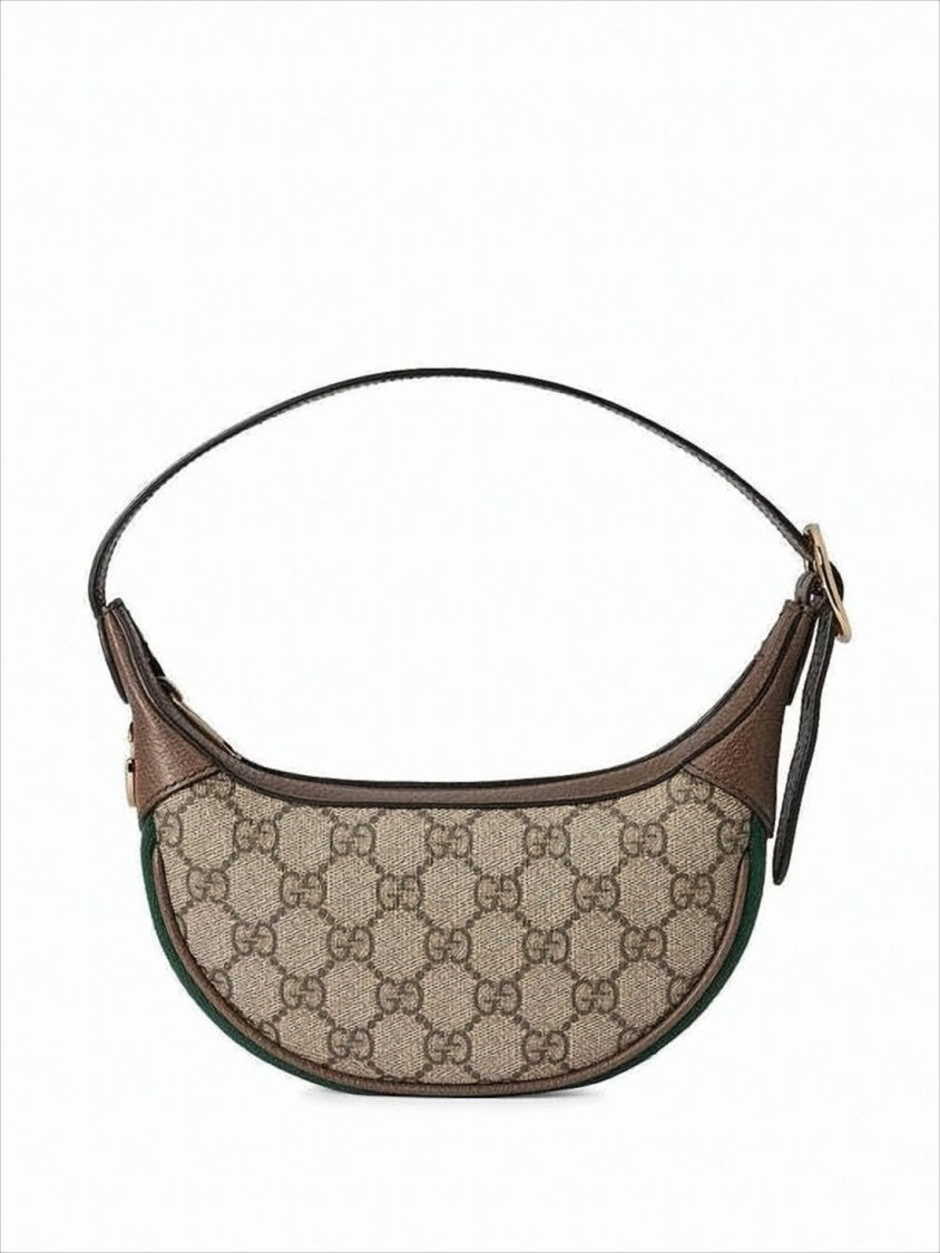 Gucci Crescent-Shaped Shoulder Bag With Monogram Canvas