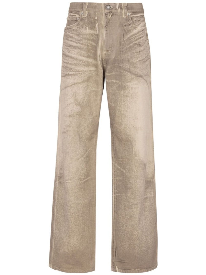 Balmain Relaxed Fit Beige Jeans
