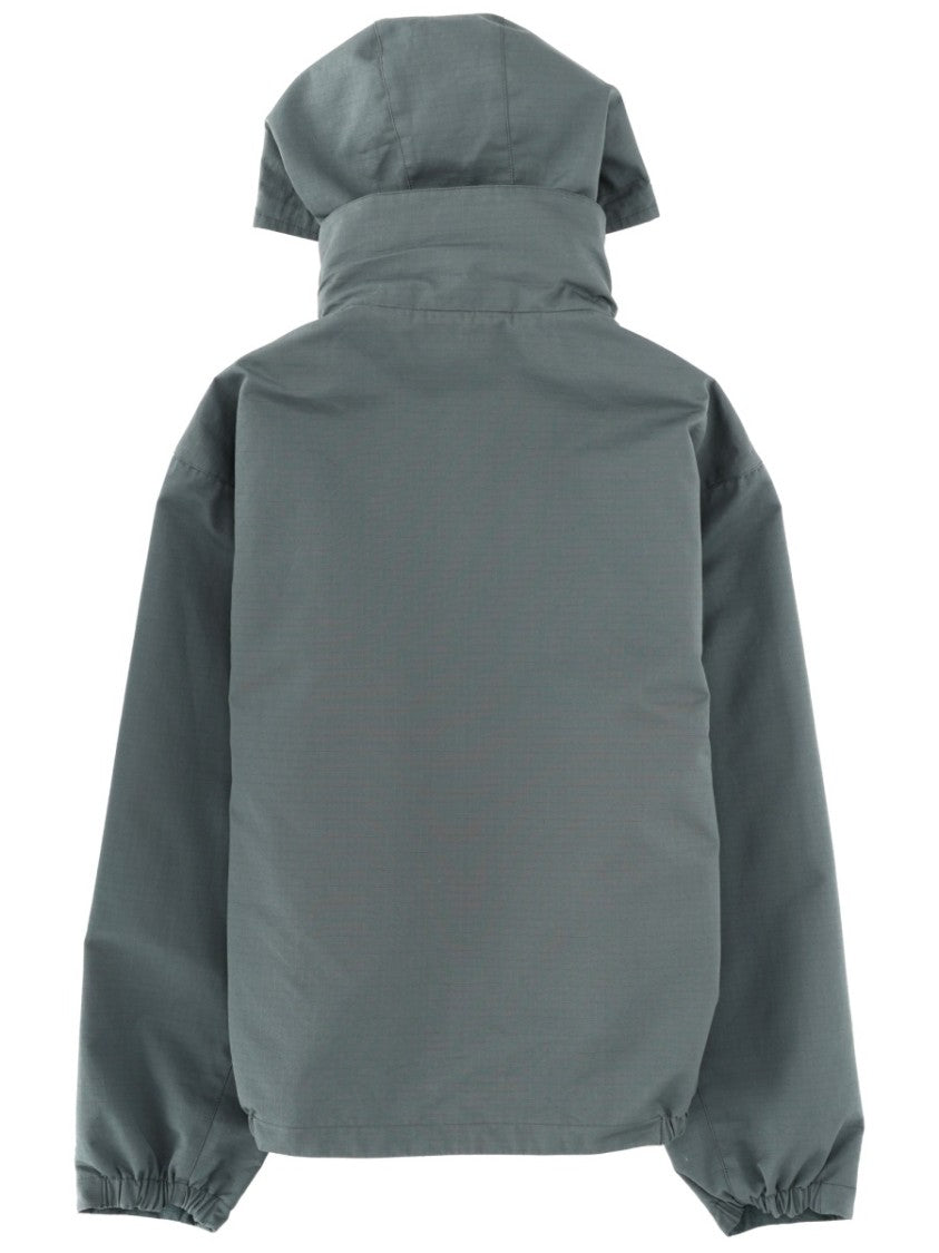 Gucci Hooded Cotton Jacket With Front Zipper And Logo