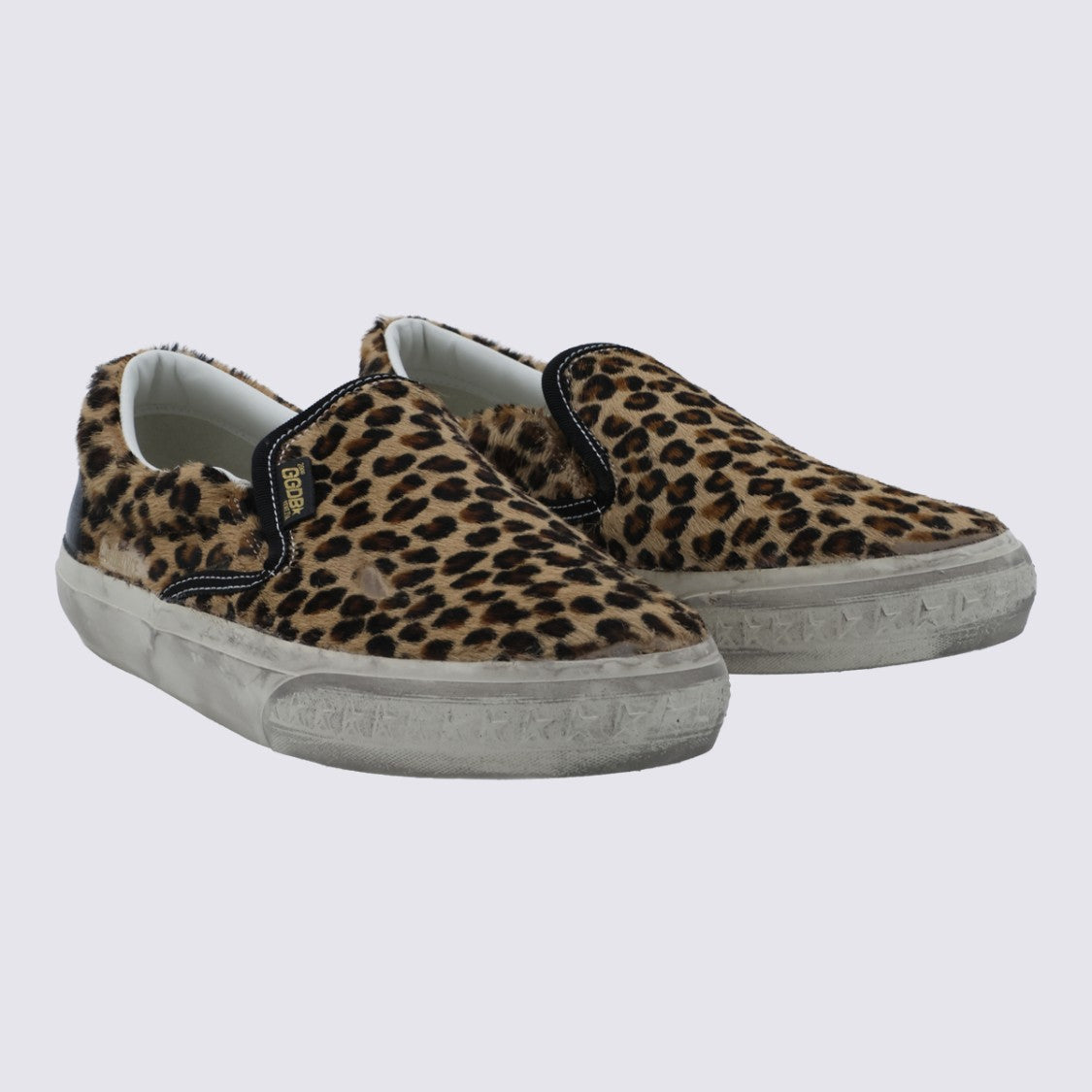 Golden Goose Slip-On Sneakers With Bold Leopard Print