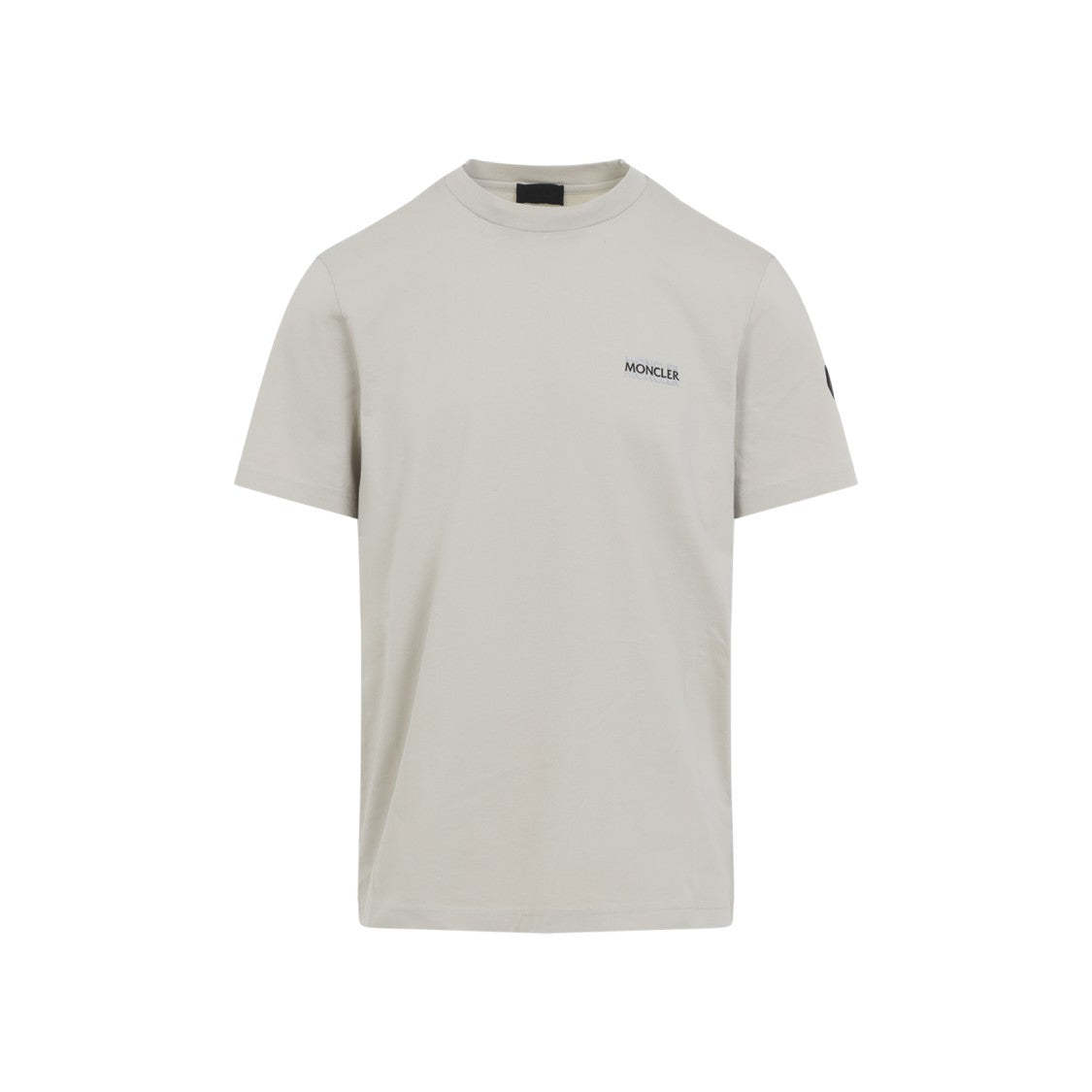 Moncler Light Grey Cotton Jersey T-Shirt With Signature Detailing