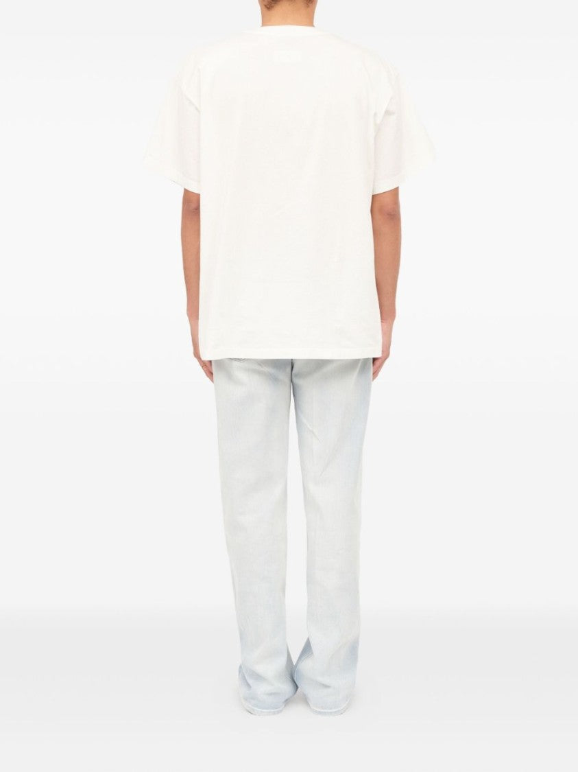 Mm6 By Maison Margiela Boxy White T-Shirt With Key Necklace Graphic