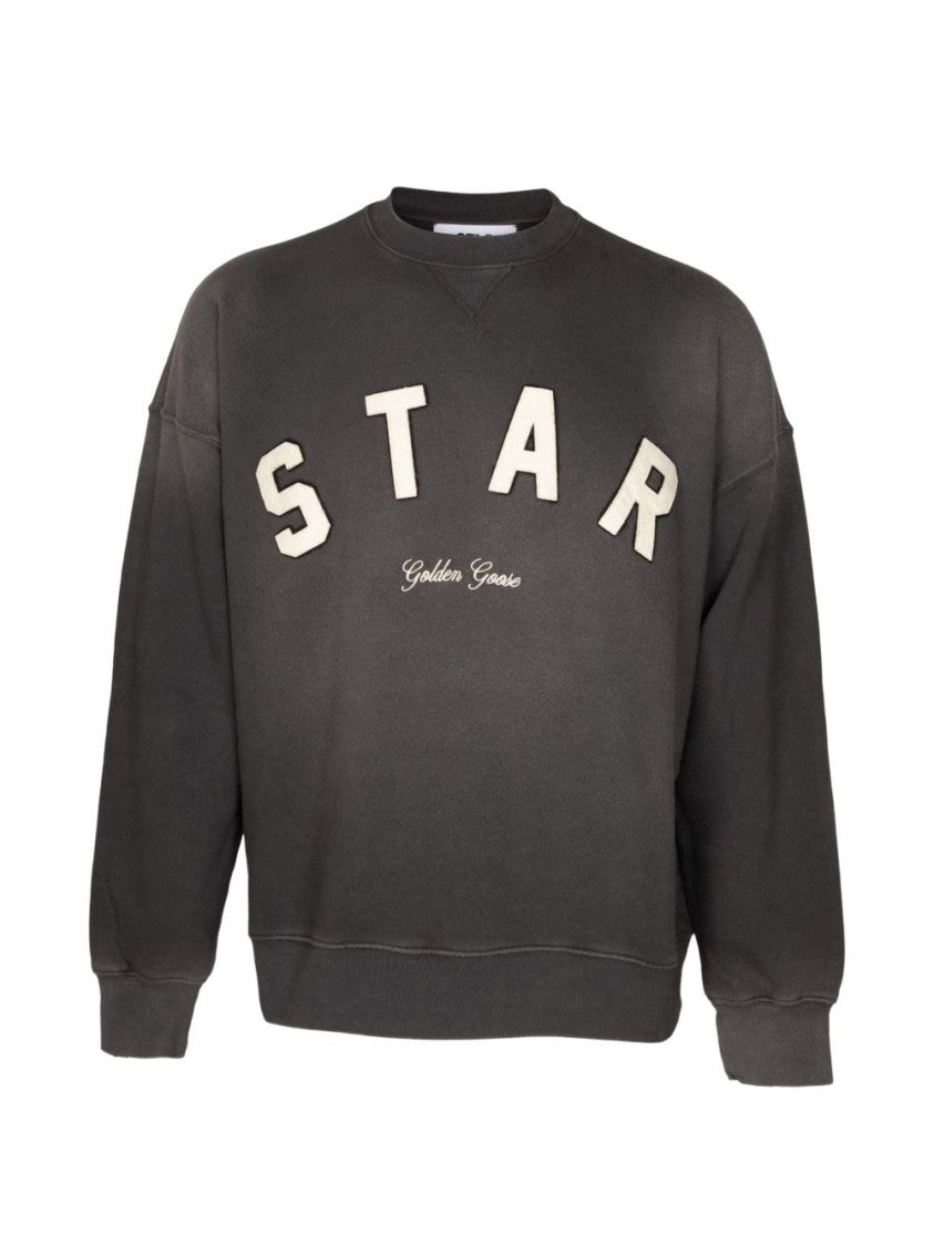 Golden Goose Dark Grey Star Crew Neck Appliqué Sweatshirt
