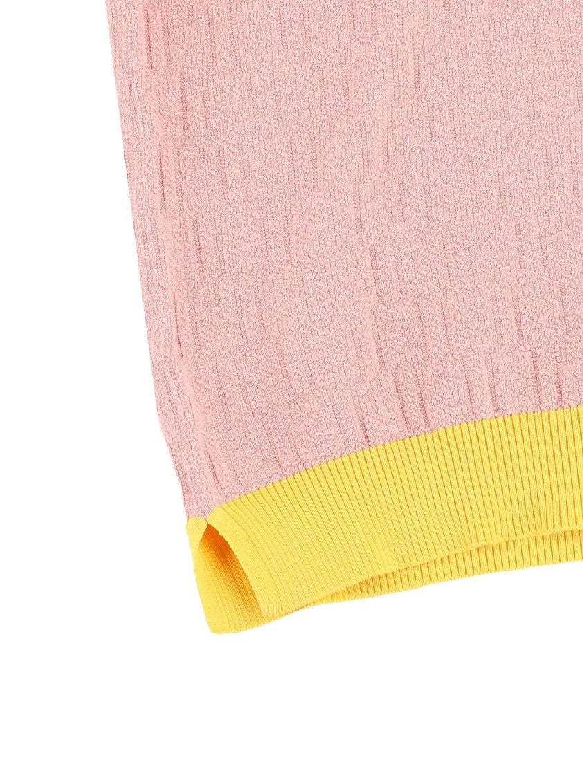 Fendi Color Block Ff Short-Sleeved Knit Top