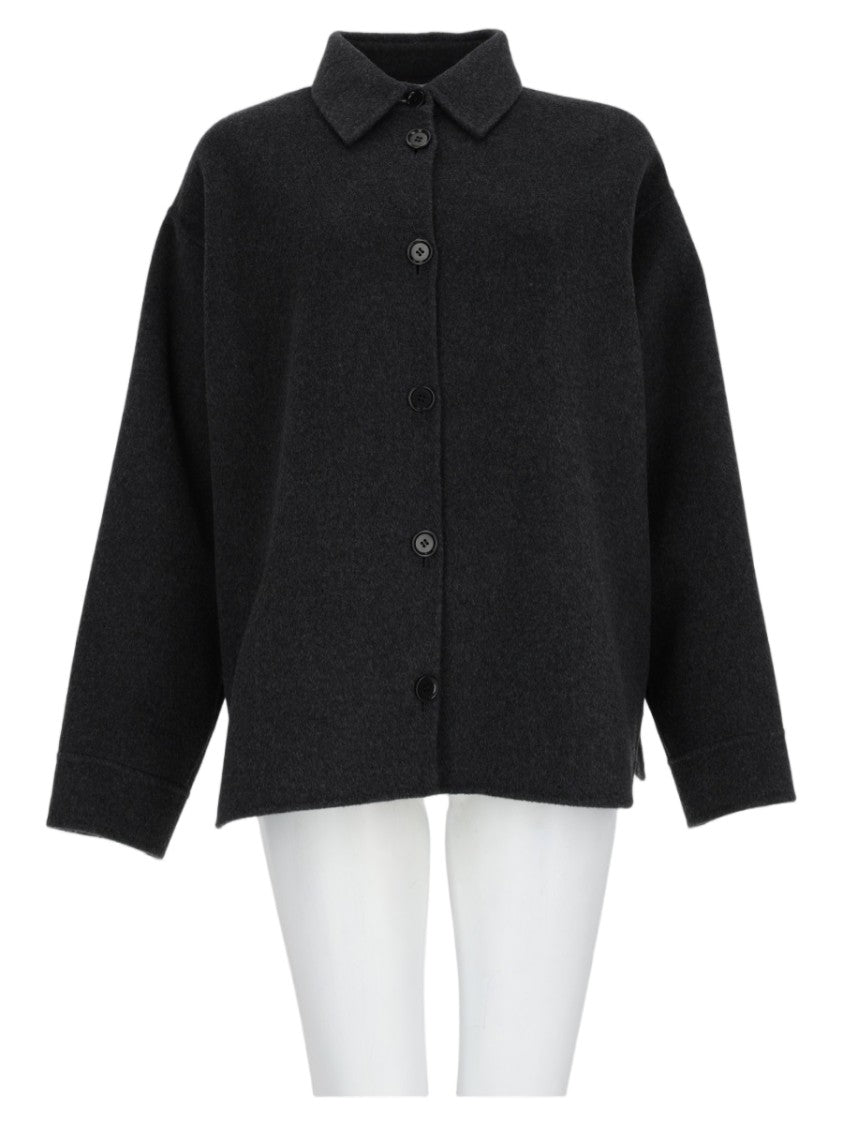 Aspesi Charcoal Boxy Wool Casual Jacket