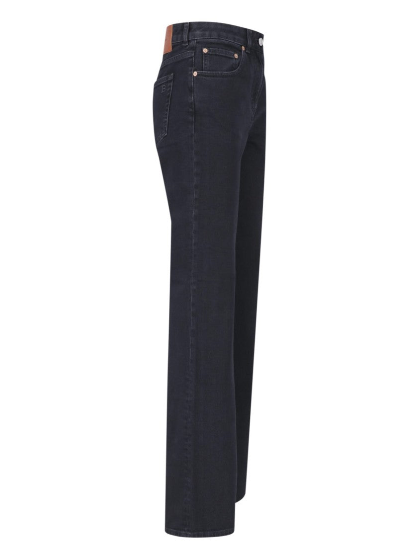 Balmain Blue Cotton Denim Flared Jeans