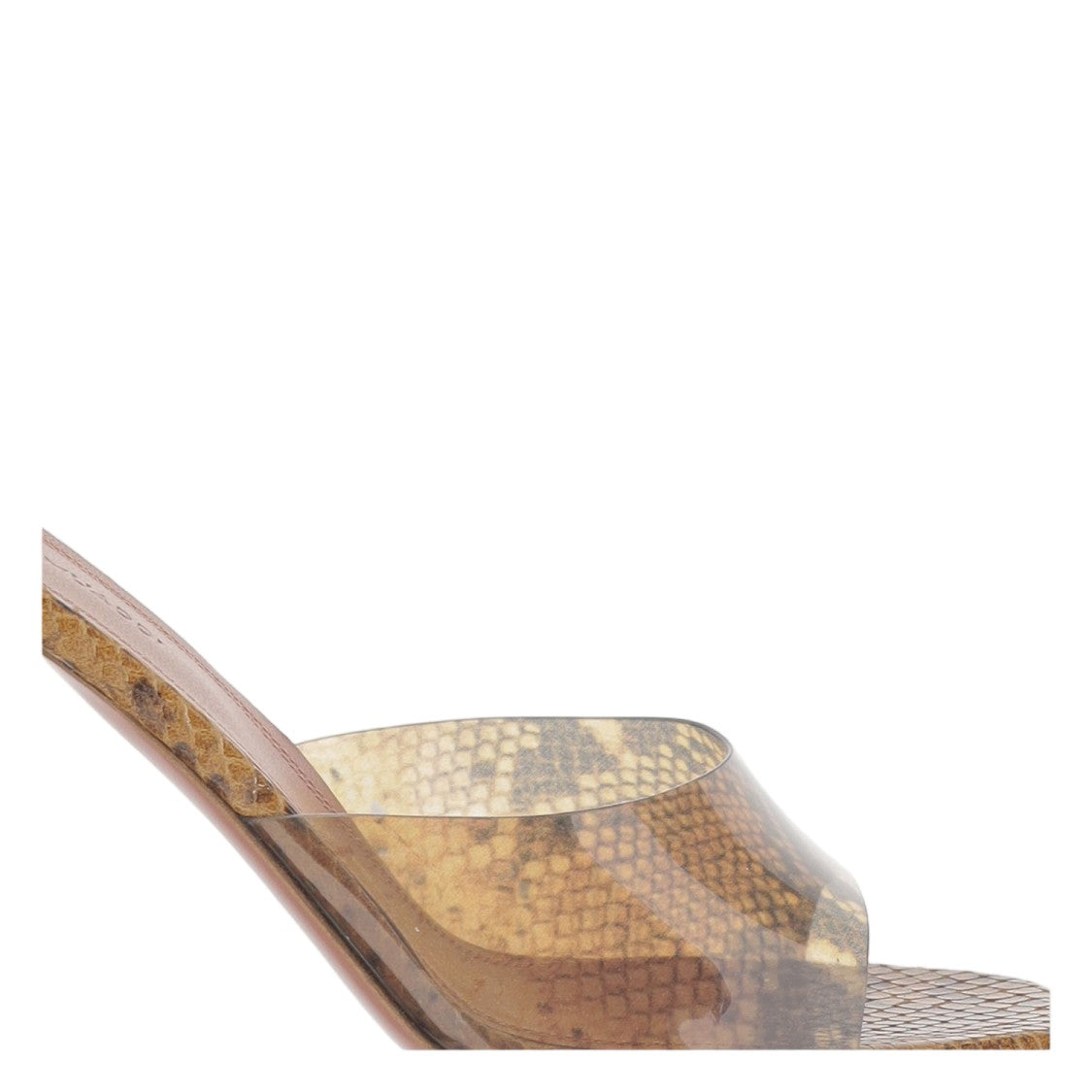 Amina Muaddi Lupita Snake Sandals With Sculptural Wide Heel