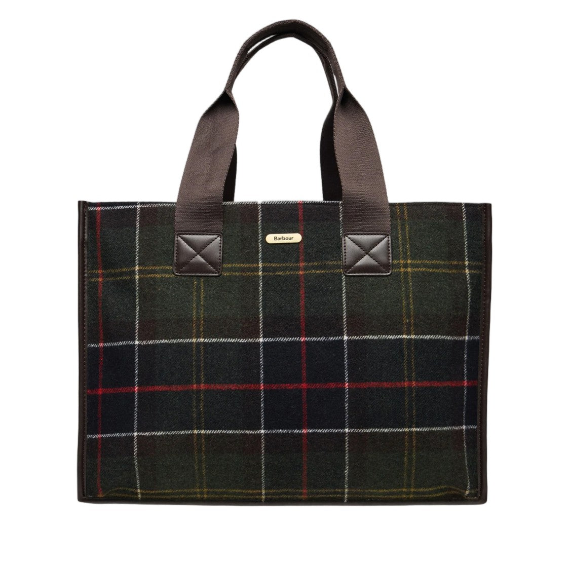 Barbour Multicolor Tartan Check Wool-Blend Tote Bag