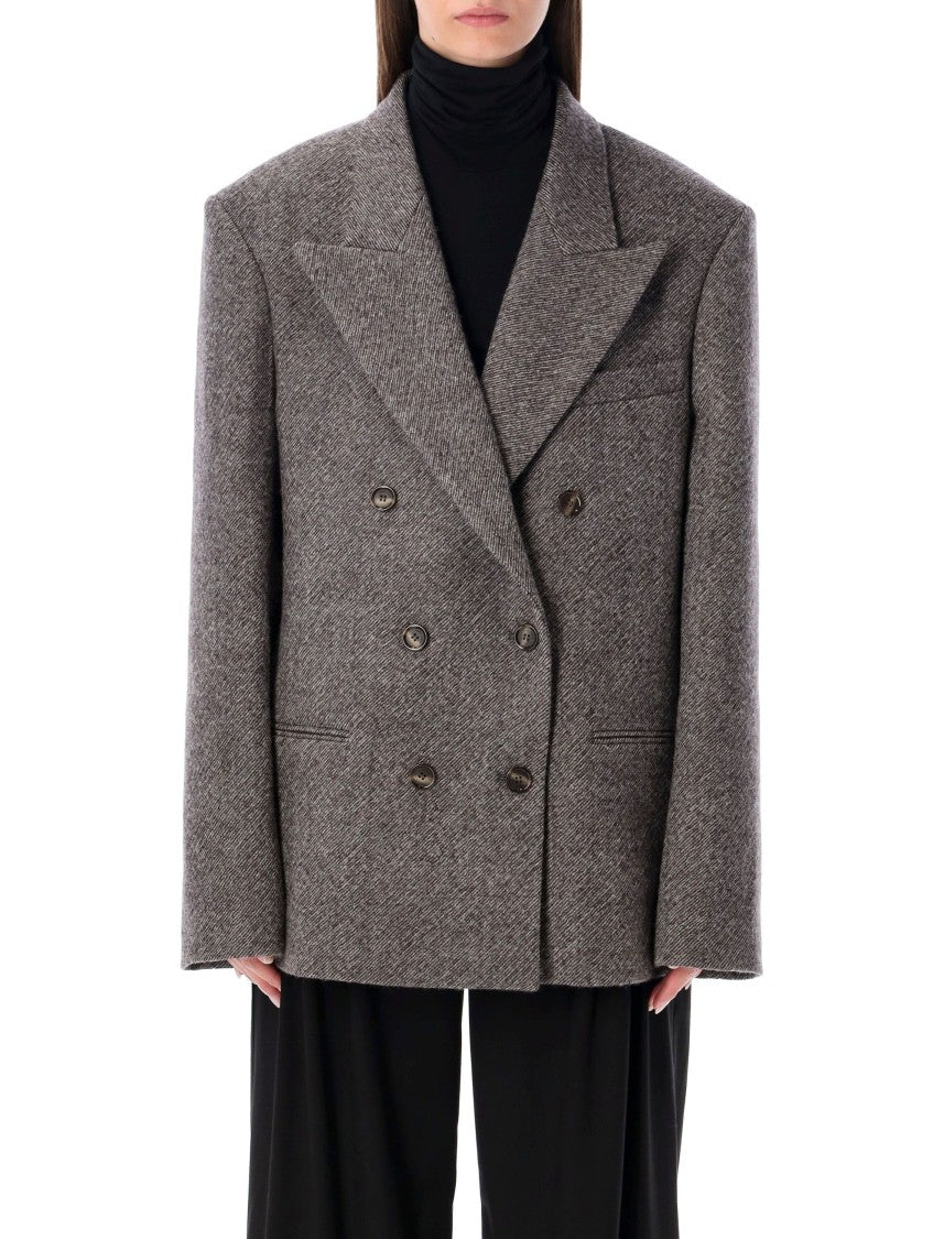 Magda Butrym Wool Chevron Jacket Db