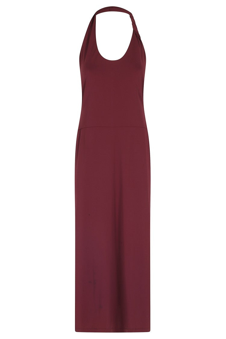 Seventy Red American-Style Knotted Acetate-Blend Maxi Dress