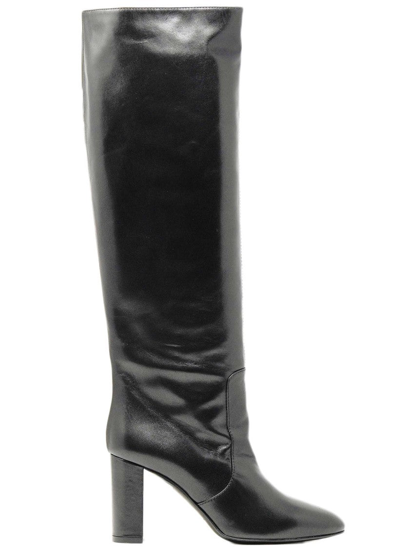 Via Roma 15 85Mm Black Leather Ankle Boots