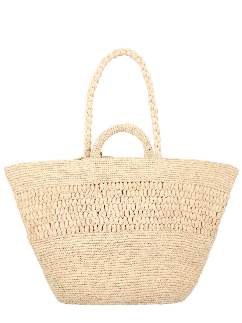 Manebi Fiji Woven Raffia Large Tote Bag