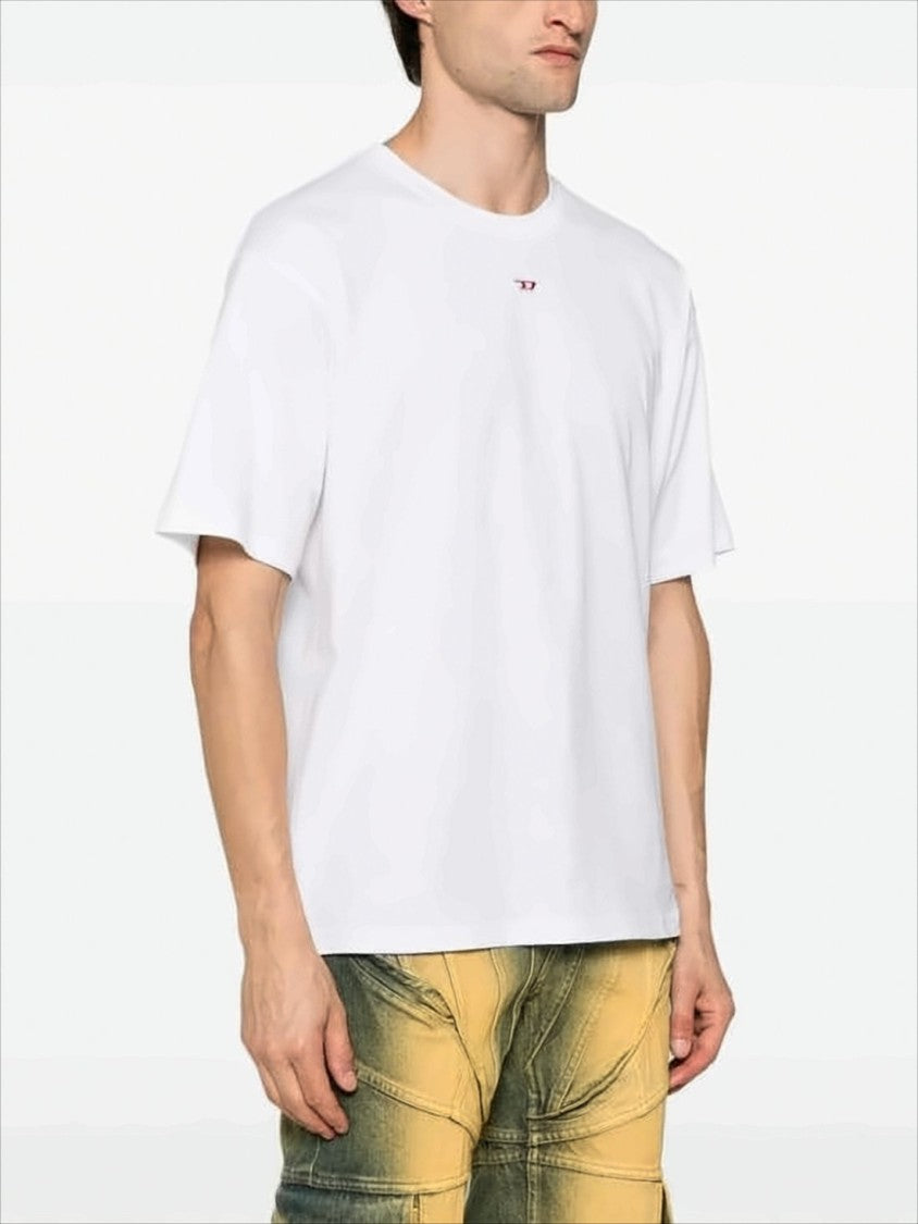 Diesel Relaxed-Fit White T-Shirt With Subtle Logo Detail
