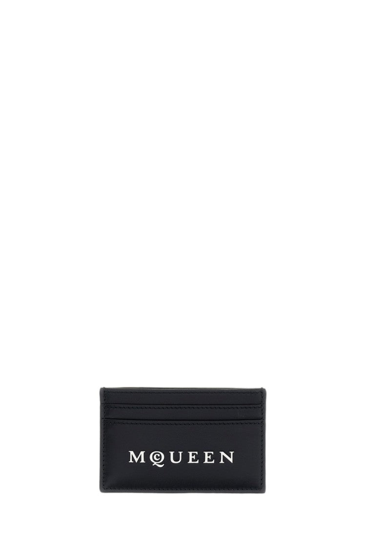 Alexander Mcqueen Leather Card Case With Logo Detail And Multiple Compartments