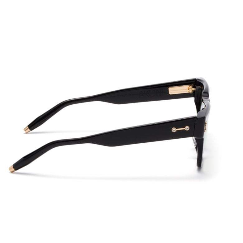 Akoni Columba Rectangular Frame Sunglasses With Gold Accents