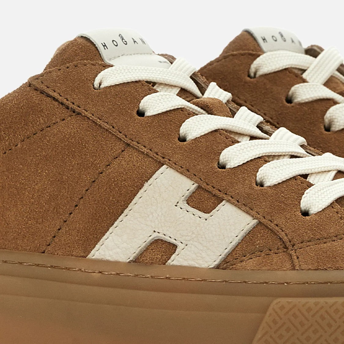 Hogan Warm Brown Suede Elevated Platform Sneakers
