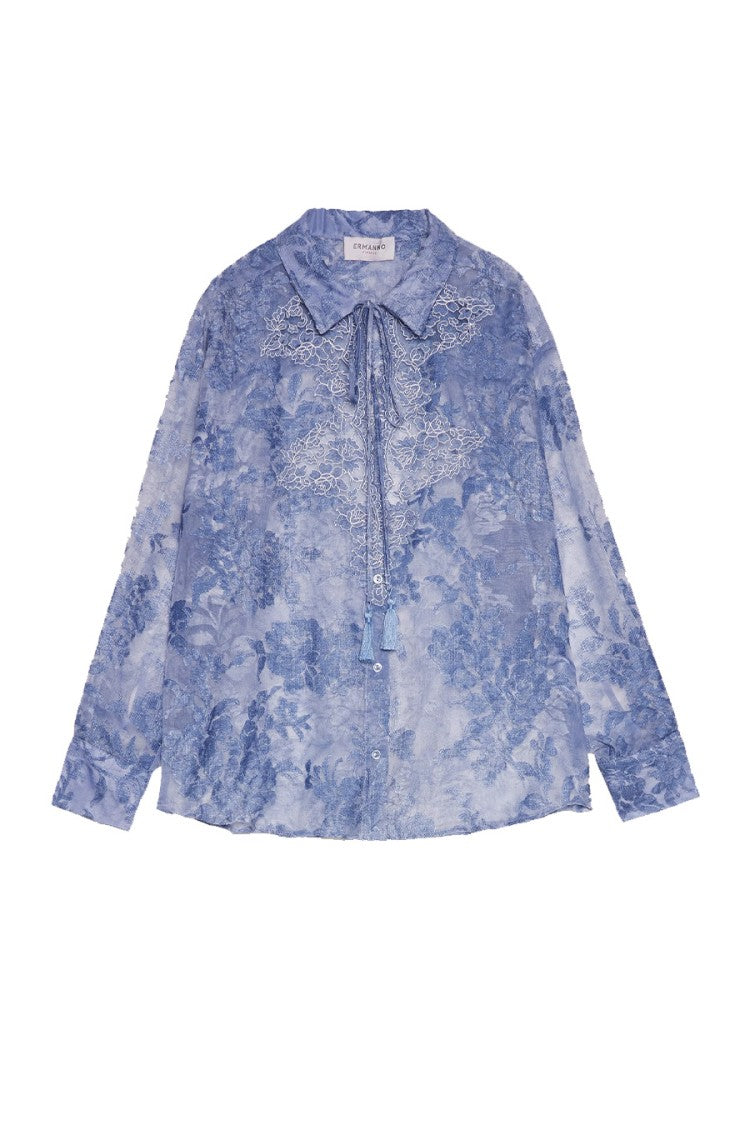 Ermanno Denim Silk Blouse
