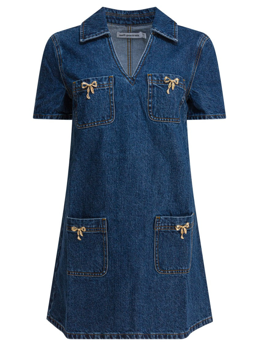 Self-Portrait Denim Mini Dress