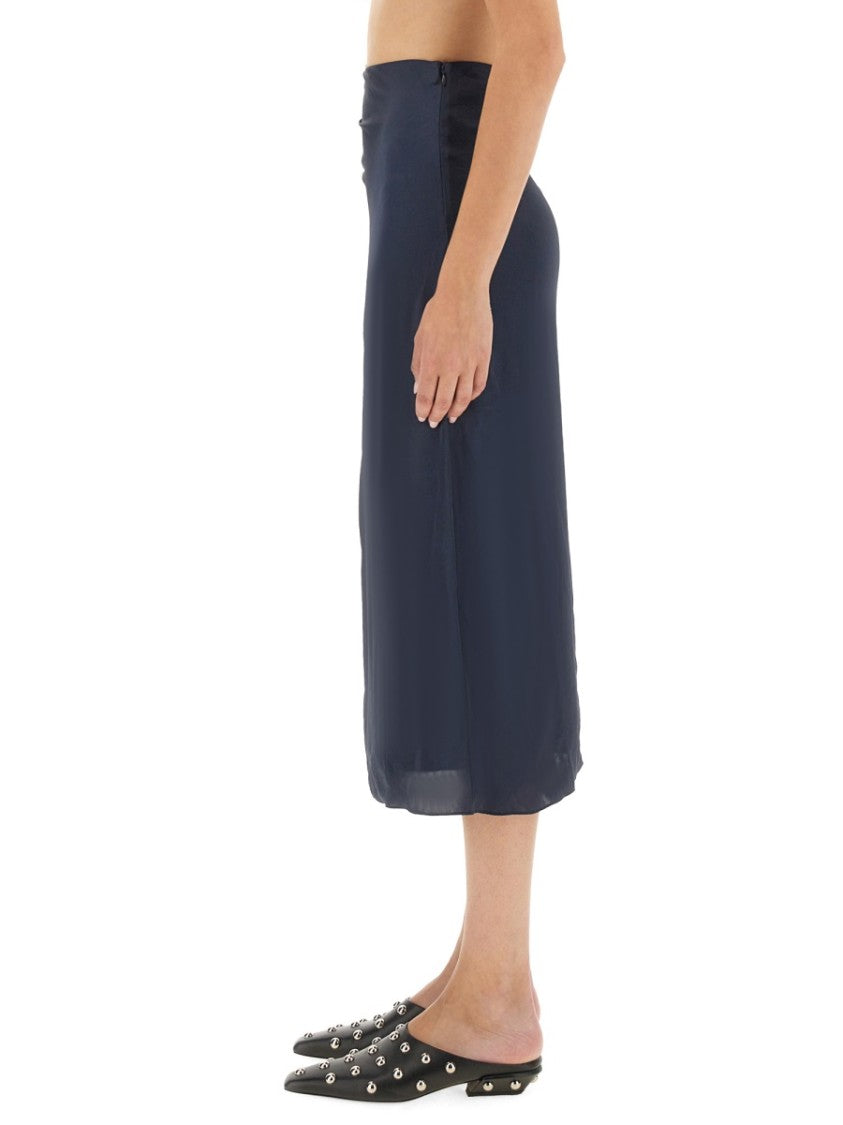 Theory Draped Midi Skirt With Side Ruching Detail