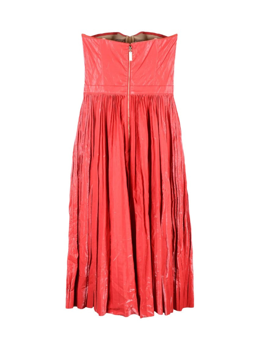 Elisabetta Franchi Red Viscose Polyester Cotton Metallic Women Long Dress