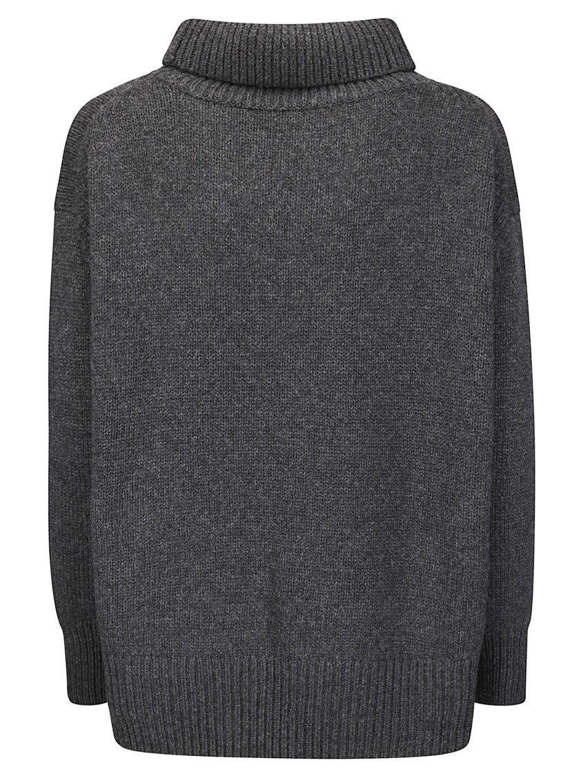 Be You Soft Cashmere Turtleneck Sweater With Side Slits And Relaxed Fit