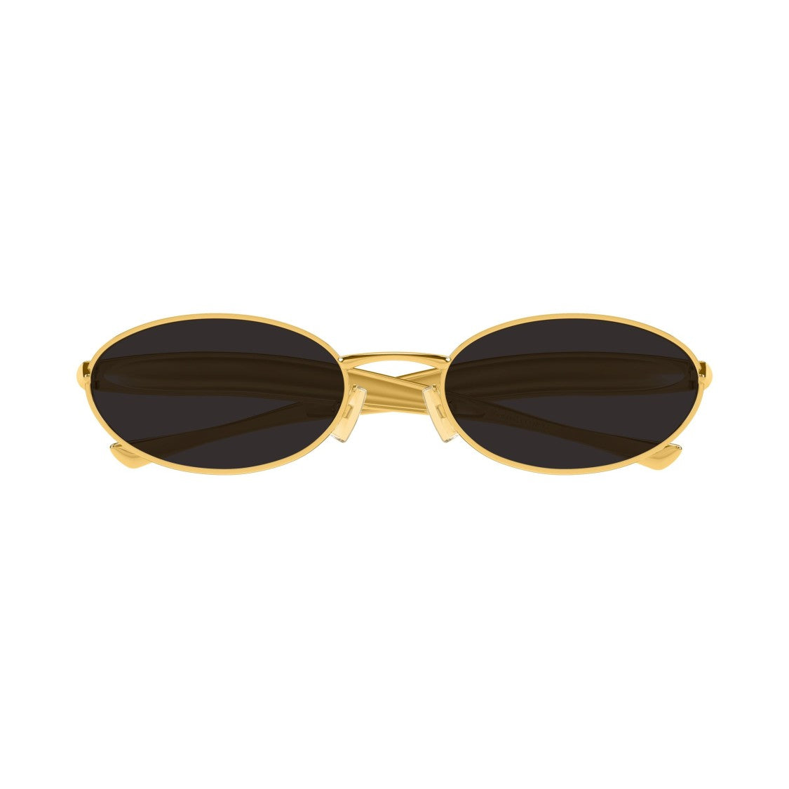 Bottega Veneta Bv1386s Polished Gold Metal Oval Sunglasses