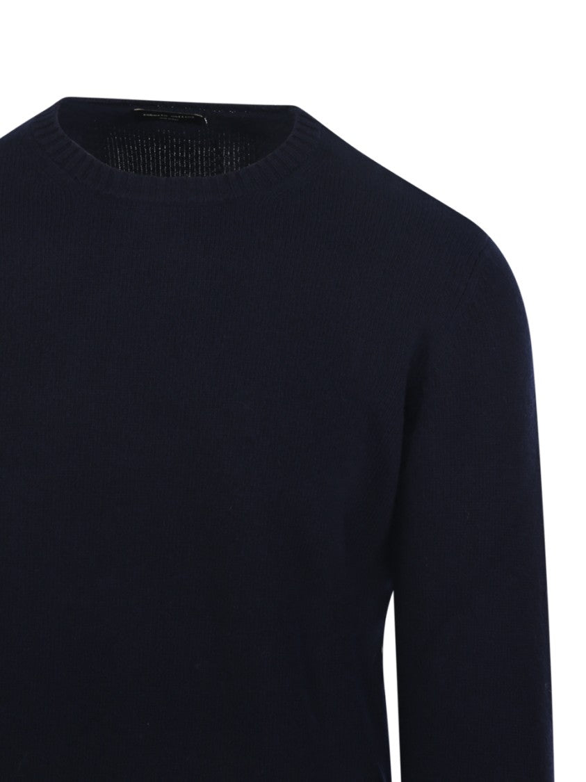 Roberto Collina Refined Round Neck Black Sweater