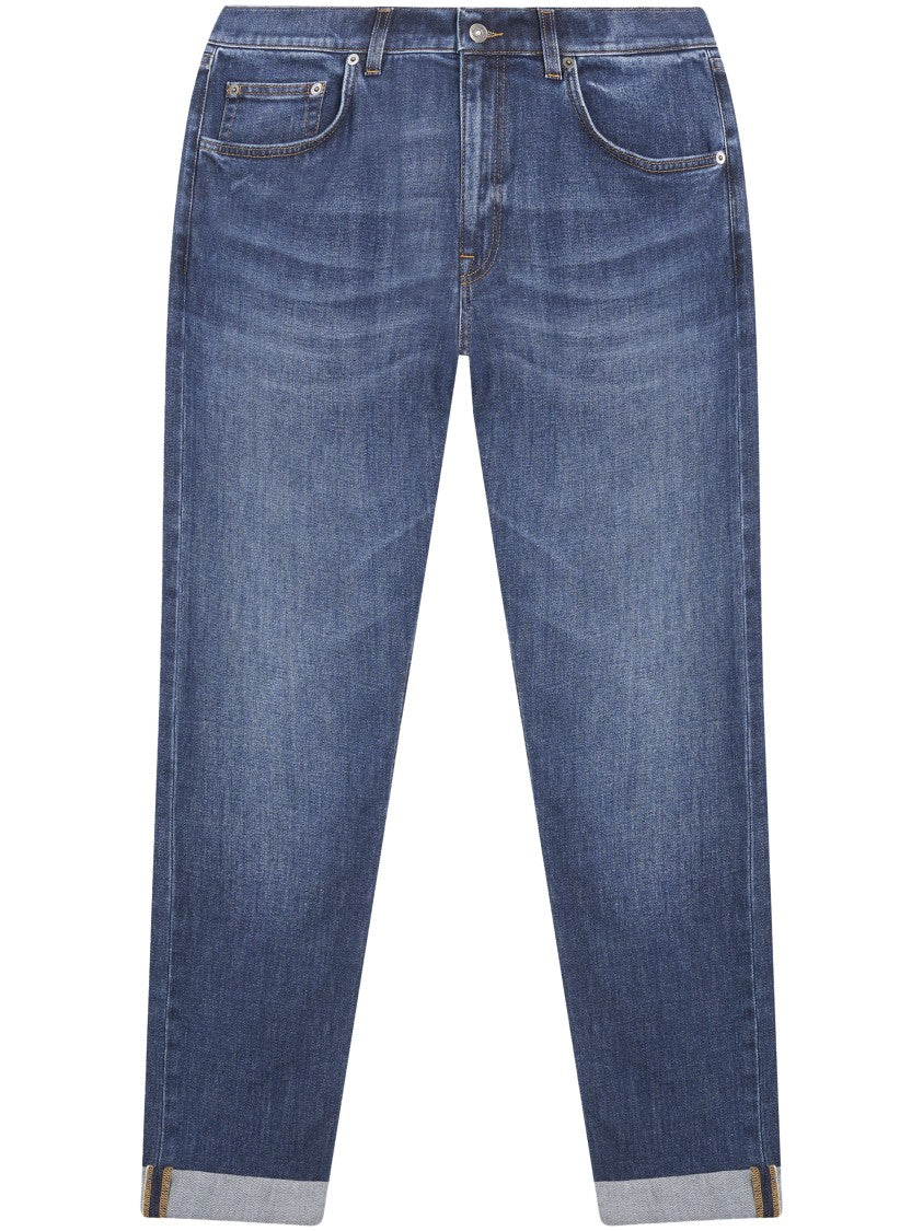 Dondup Classic Denim Trousers With Straight-Leg Cut