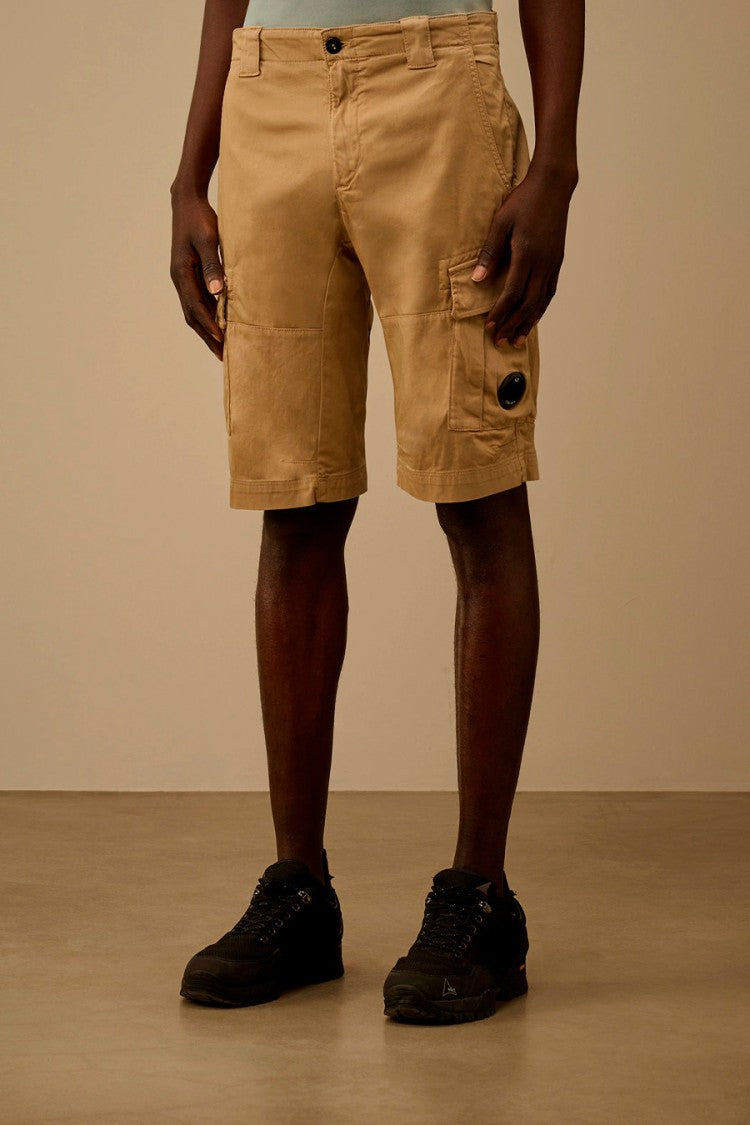C.P. Company Tan Lens Detail Cotton-Blend Cargo Shorts