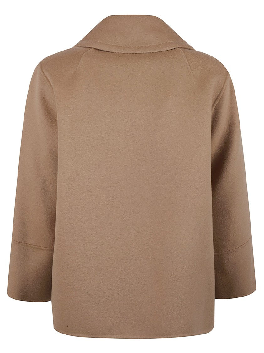 Max Mara Classic Brown Coat With Notched Collar