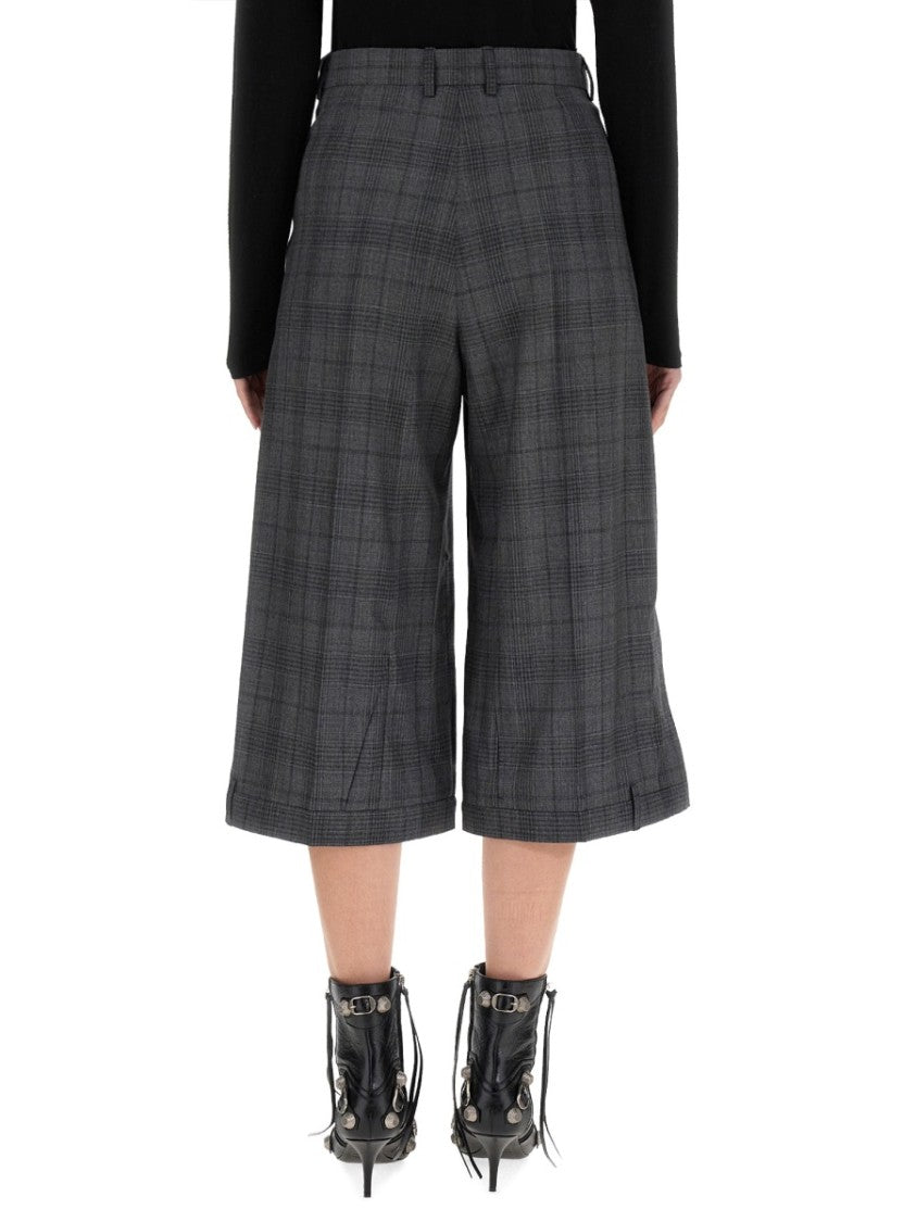 Balenciaga Deconstructed Wide-Leg Shorts In Wool
