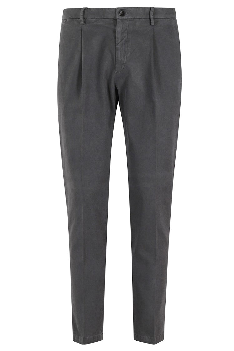 Briglia Pleated Gray Gabardine Tiberius Pants