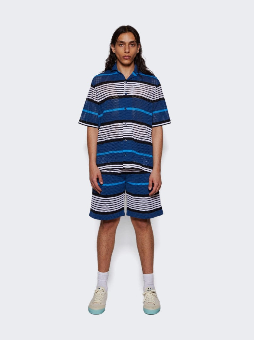 Burberry Striped Knit Shorts With Elastic Waistband