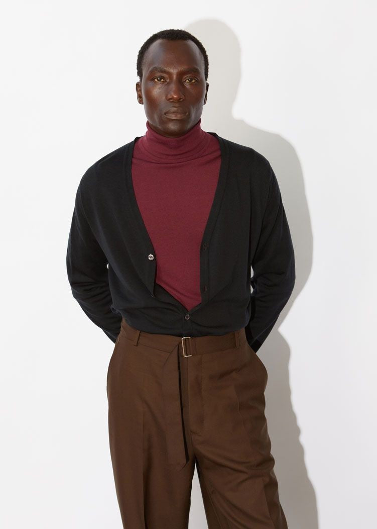 John Smedley V-Neck Cardigan In Extra Fine Merino Wool