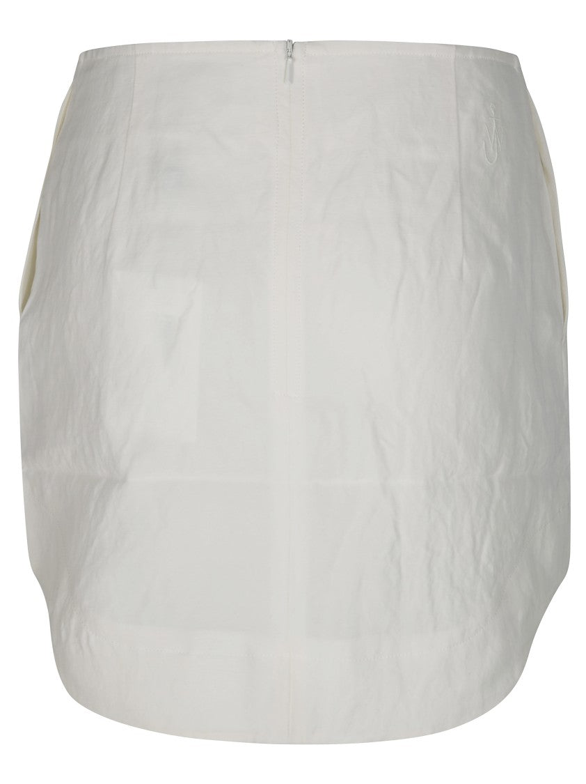 J. W. Anderson Curved Hem White Mini Skirt
