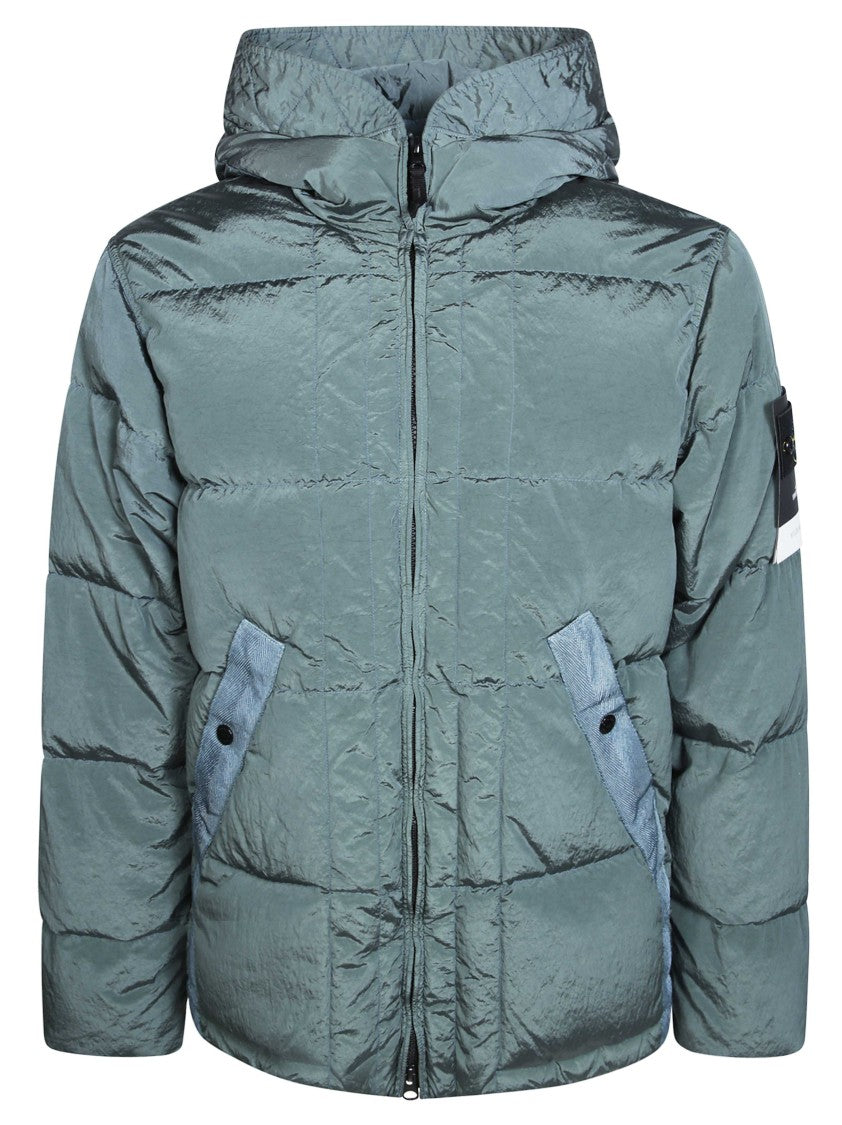 Stone Island Giacca Shiny Crinkled Quilted Down Jacket