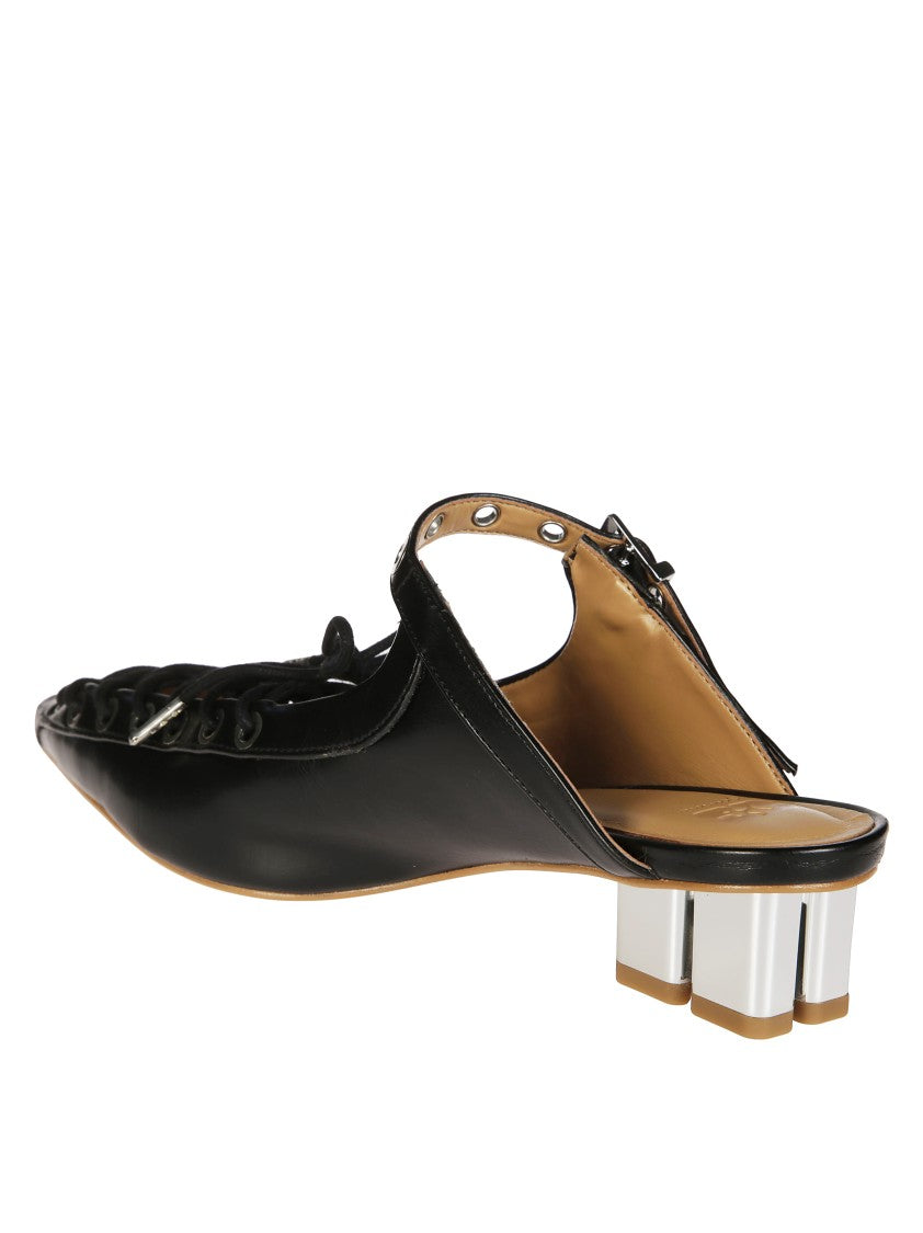Ganni Pointed Toe Ballerina Shoe With Lace-Up Detailing