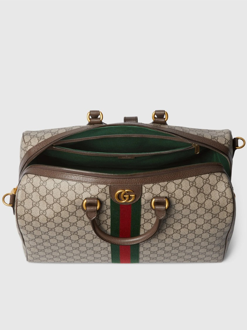 Gucci Beige Gg Icon Structured Canvas Duffle