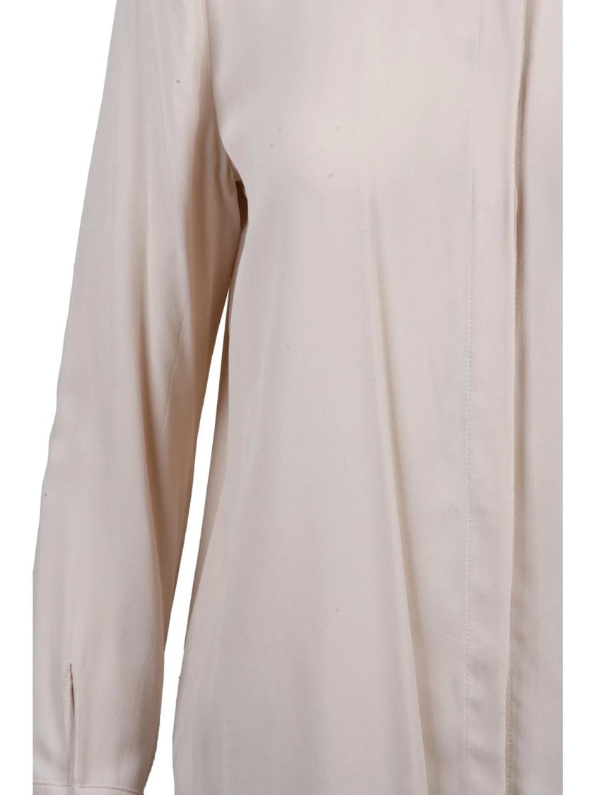 Patrizia Pepe Pink Viscose Classic Collar Voile Shirt