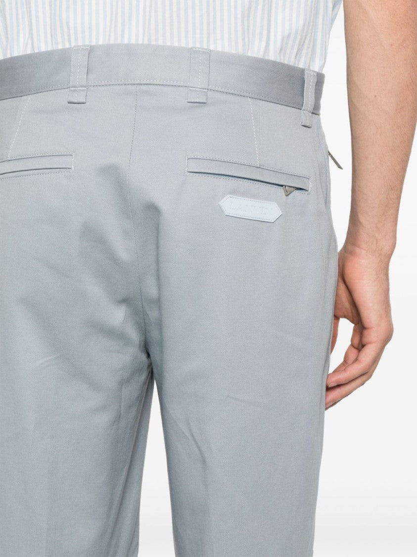 Lanvin Blue-Grey Cotton Twill Trousers