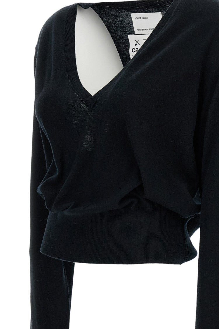 Extreme Cashmere Black N.467 Collin V-Neck Sweater