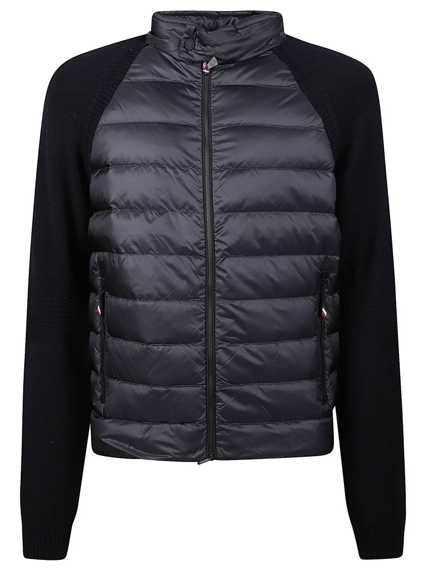 Moncler Grenoble Tricot Hybrid Virgin Wool-Blend Cardigan