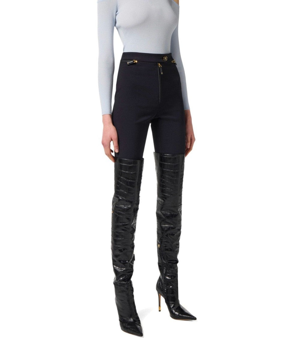 Elisabetta Franchi Black Zipped Pants