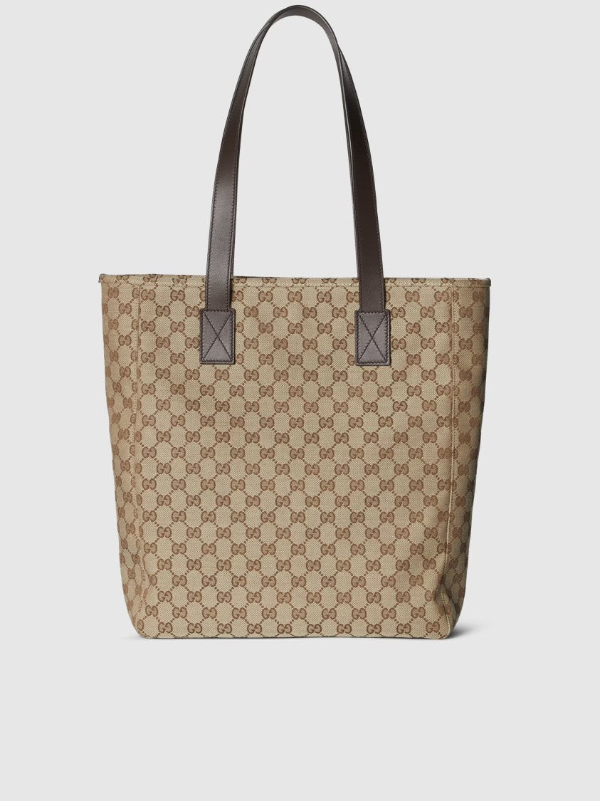Gucci Brown Medium Gg Canvas Web Tote