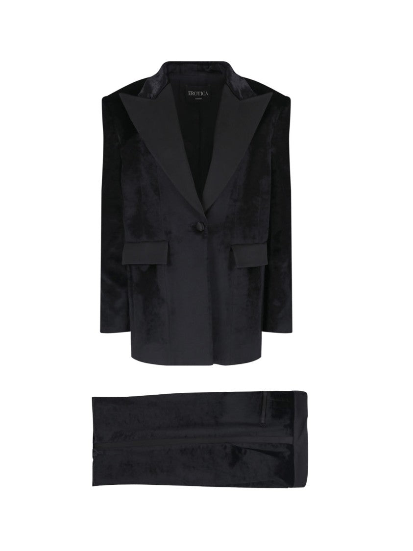 Dondup Black Velvet Single Breasted Suit