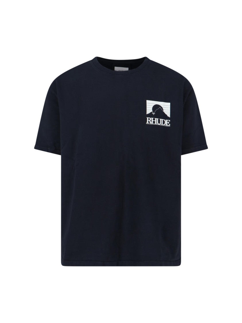 Rhude Classic Black T-Shirt With Crew Neckline
