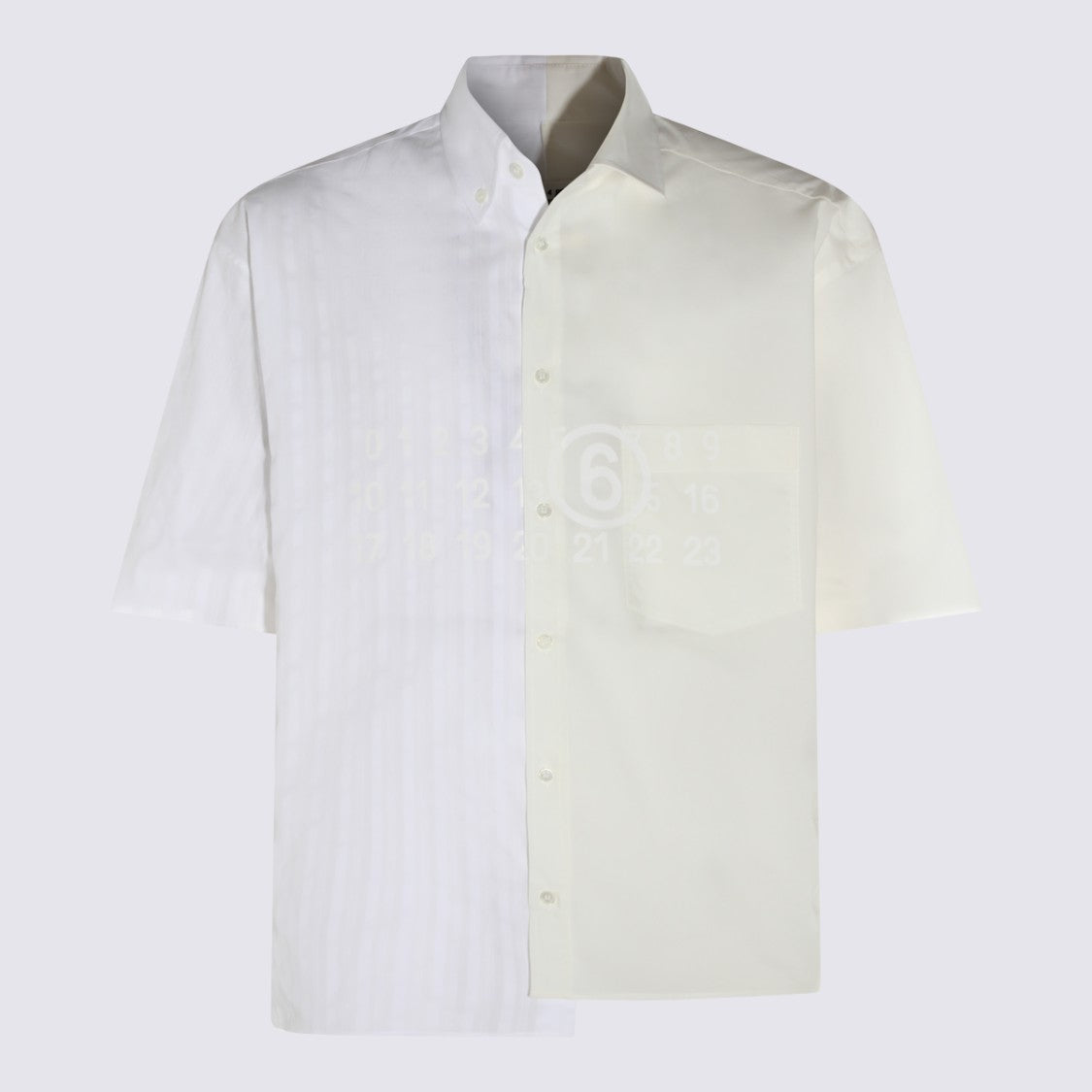 Mm6 By Maison Margiela Split Design White Cotton Shirt