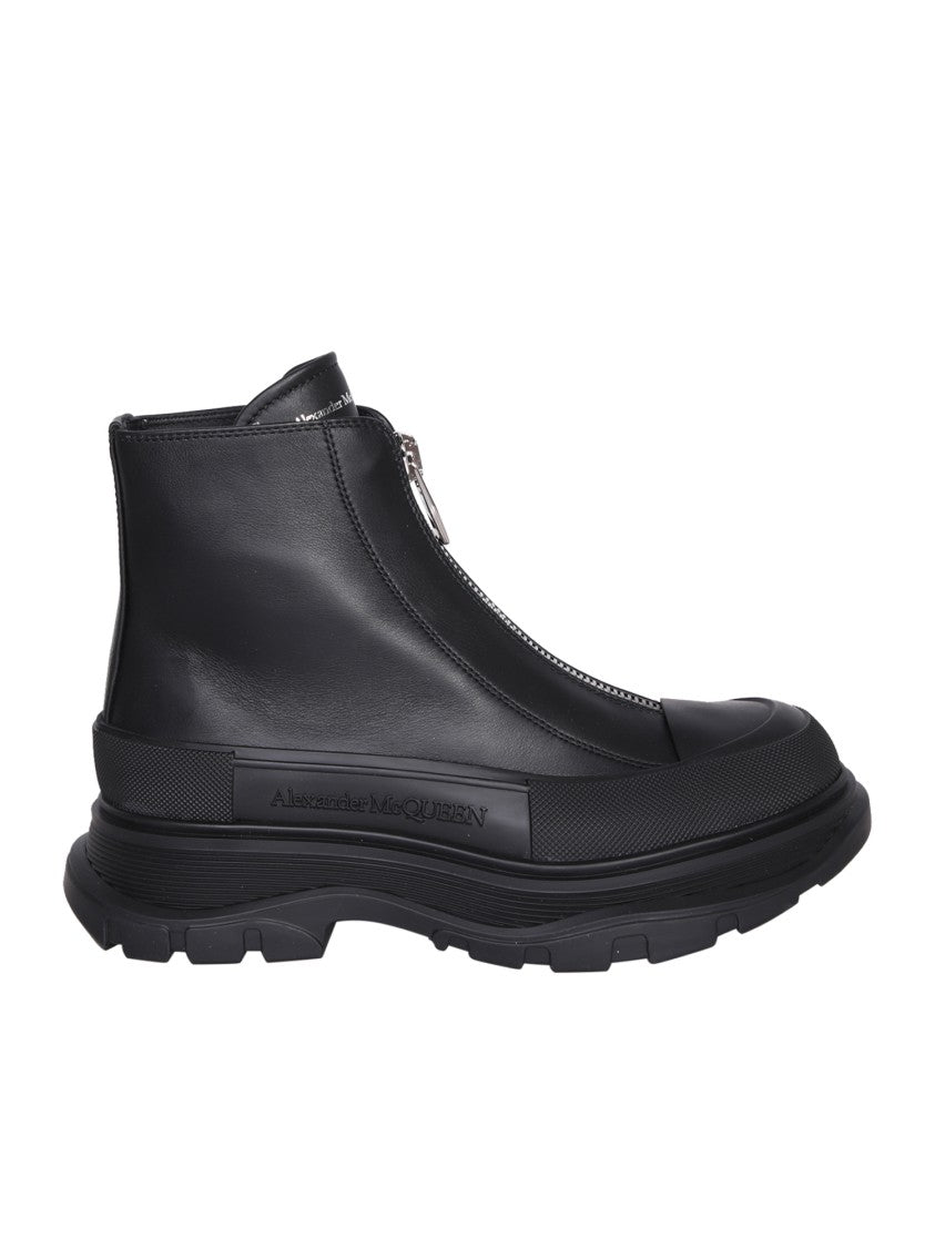 Alexander Mcqueen Black Chunky Rubber Sole Boots